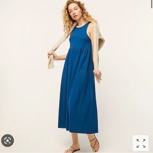 J. Crew Jersey Cotton Maxi Dress in Seaport Blue